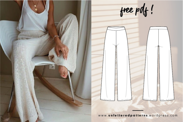 Eva Wide Leg Trousers Sewing Pattern Linen Trousers PDF Sewing Pattern  Lined Pants Pattern 
